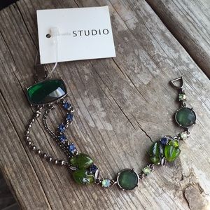 NWT Marvella green gun metal swag bracelet